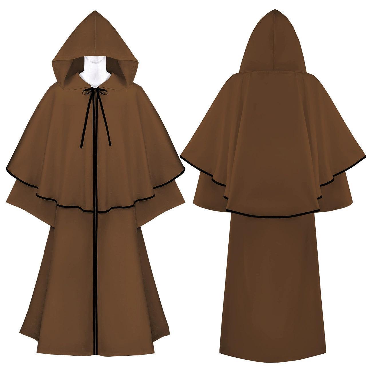 Medieval Church Clergy Hooded Cloak – Renaissance Wizard Death Robe - ClubOn