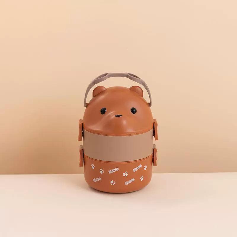 Double-Layer Spectacled Bear Lunch Box for Students & Office Workers - ClubOn