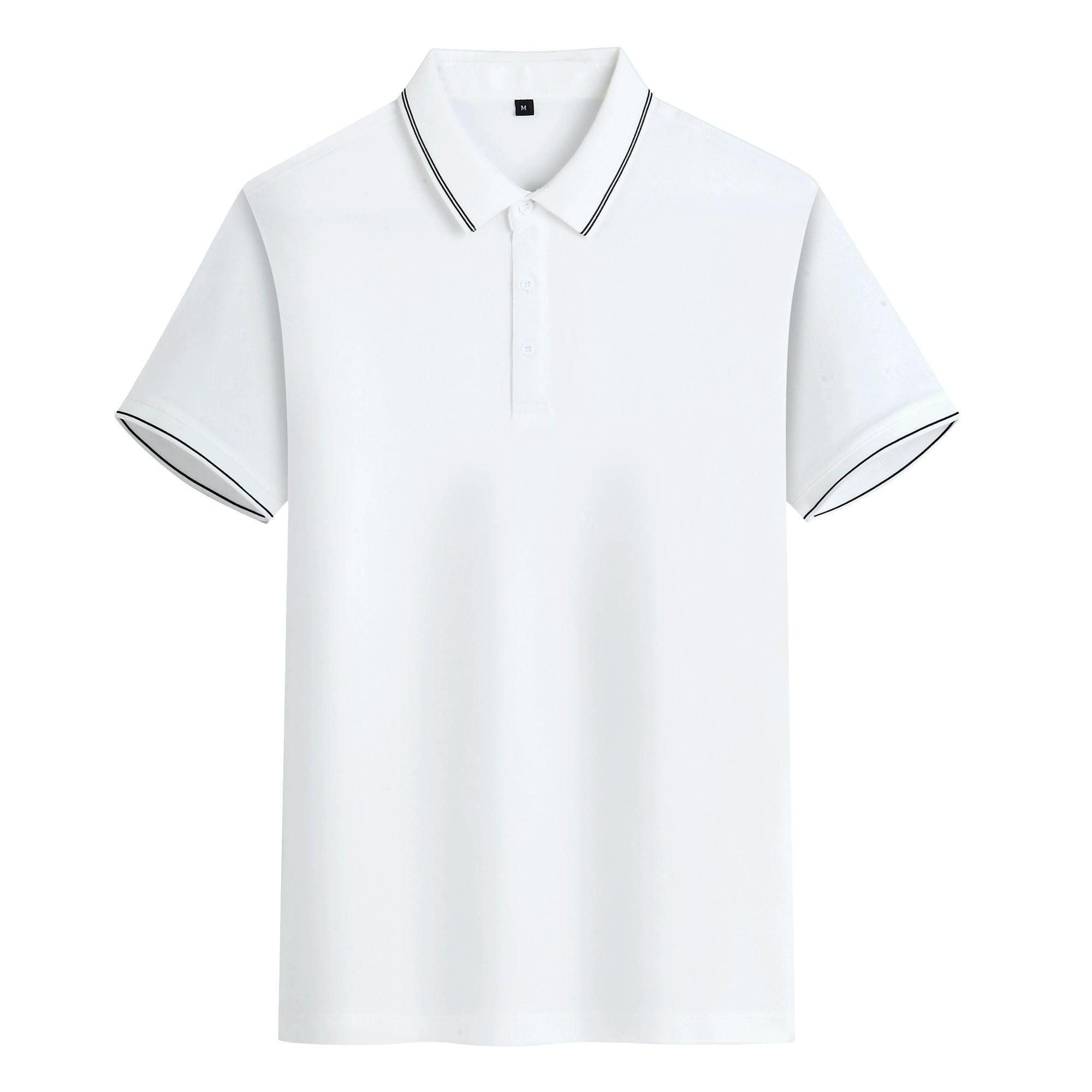 Summer Paul Ives Men’s Polo Shirt – Pure Cotton Solid Color Lapel Top - ClubOn