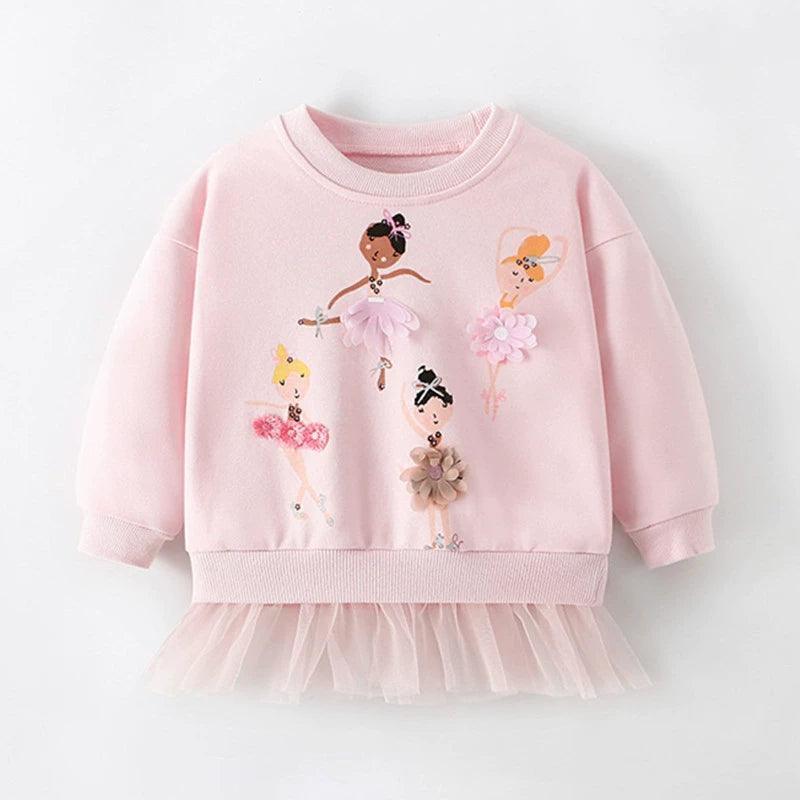 Girls' Pink Elf Pure Cotton Long-Sleeved Sweater – Baby Spring Style - ClubOn