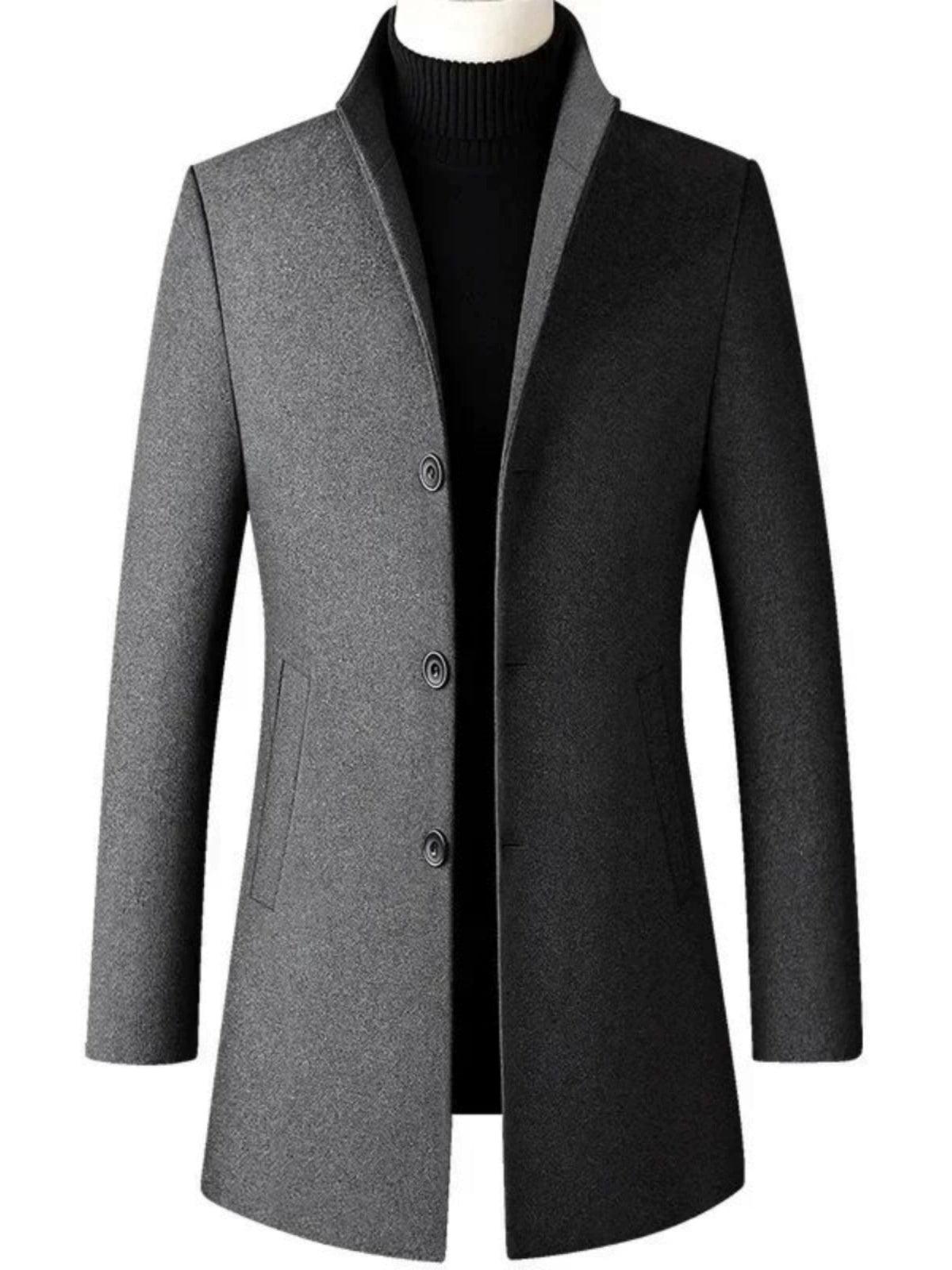 Solid Color Stand-Up Collar Slim Jacket – Stylish Men's Jacket - ClubOn