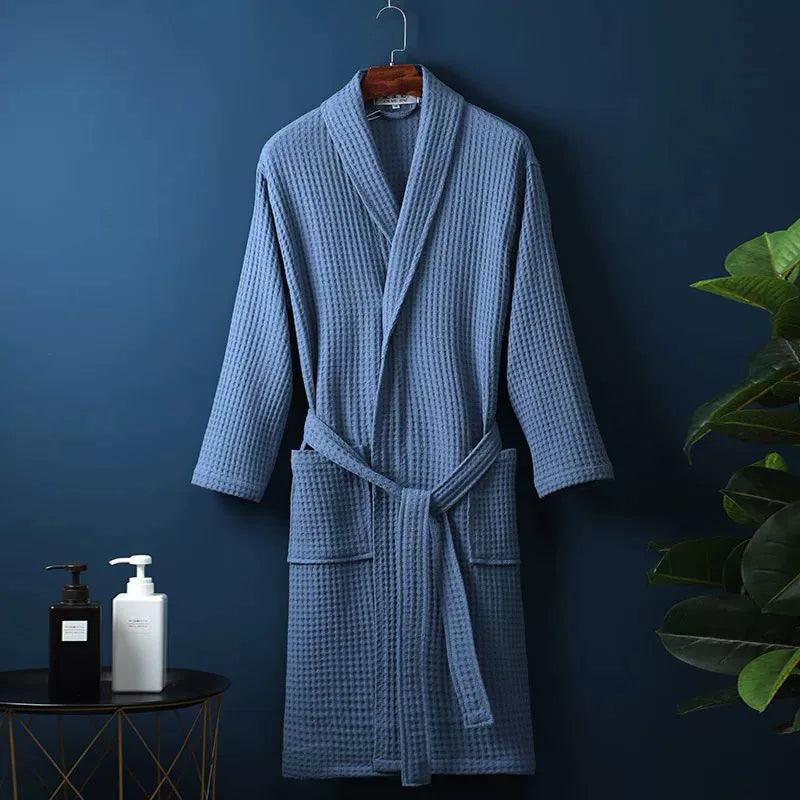 Men Women 100% Cotton Terry Bathrobe – Water Absorbent Towel Sleepwear - ClubOn