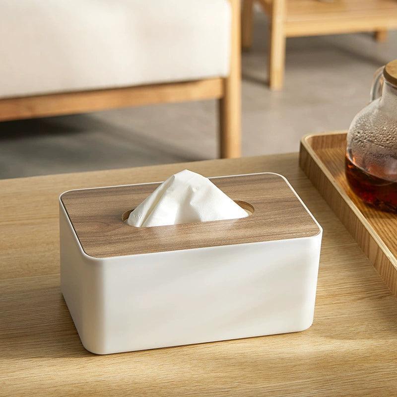 Tissue Box with Bamboo Cover – Elegant Napkin Holder & Paper Storage - ClubOn
