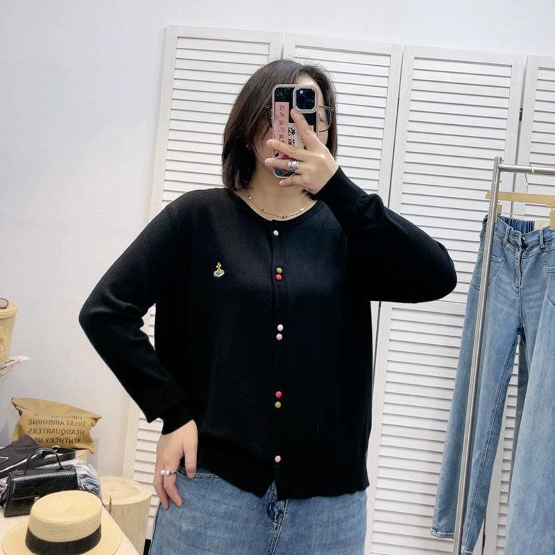 Custom Button Embroidery Knitted Cardigan for Women - ClubOn