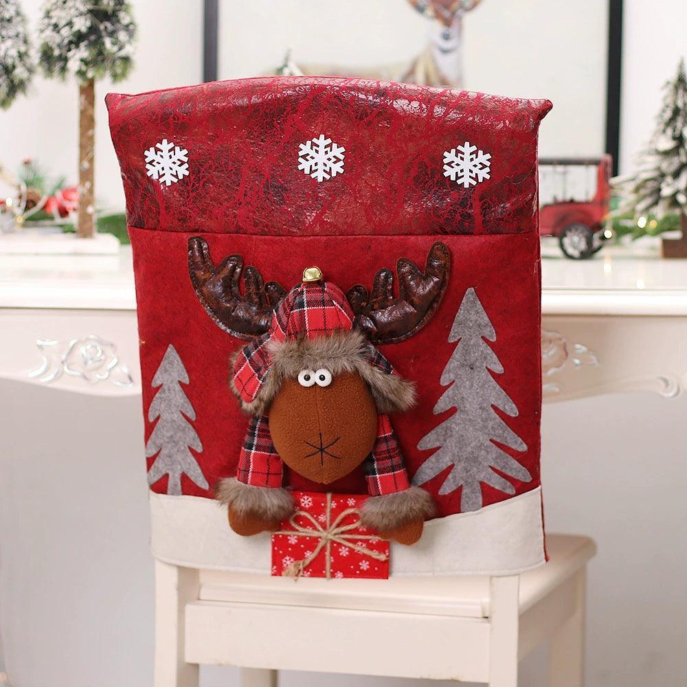 Christmas Red Chair Covers for Holiday Decorations - ClubOn