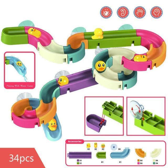 DIY Marble Race Track Baby Bath Toys – Assembling Water Play - ClubOn