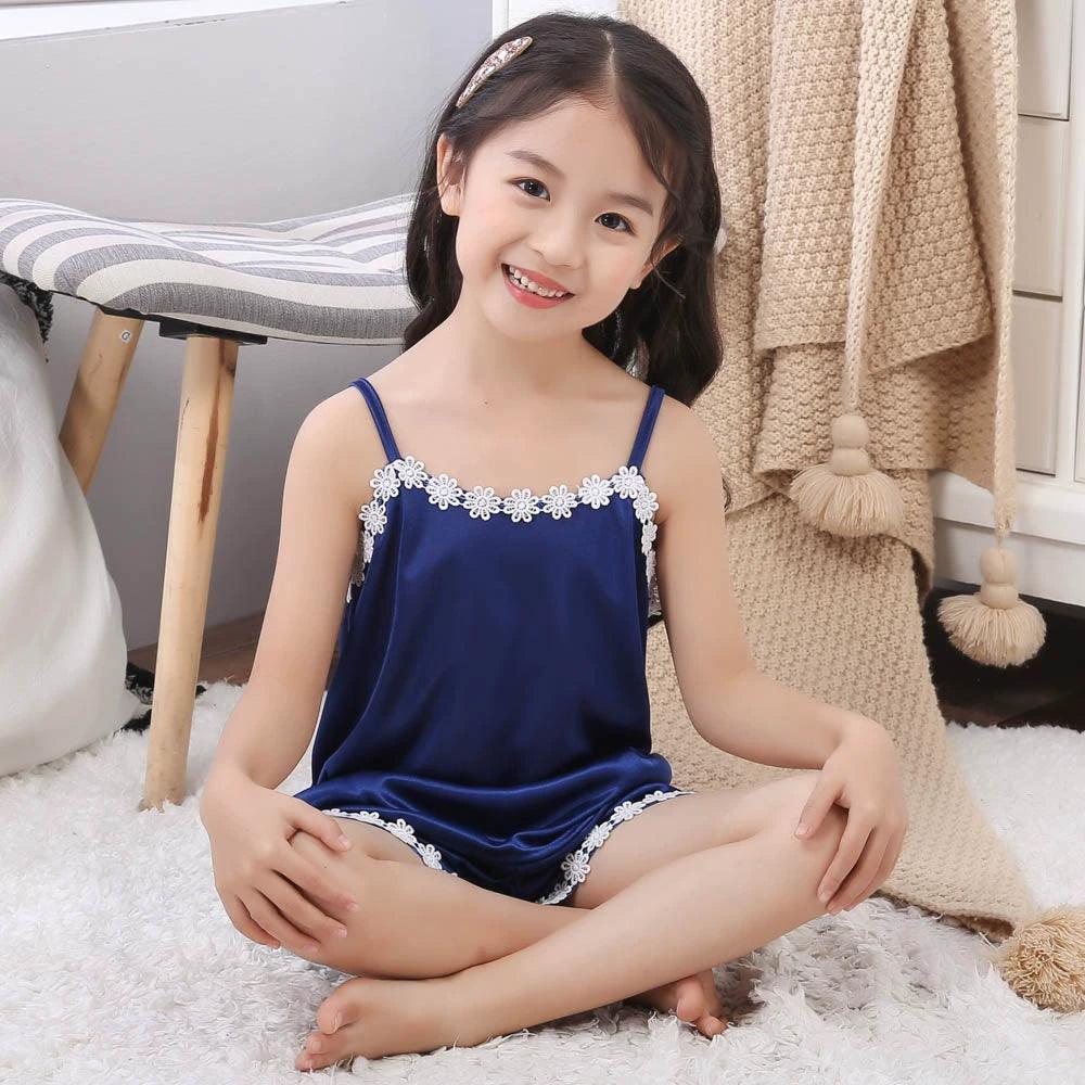 Girls Summer Satin Pajama Sets: Stylish & Comfy - ClubOn