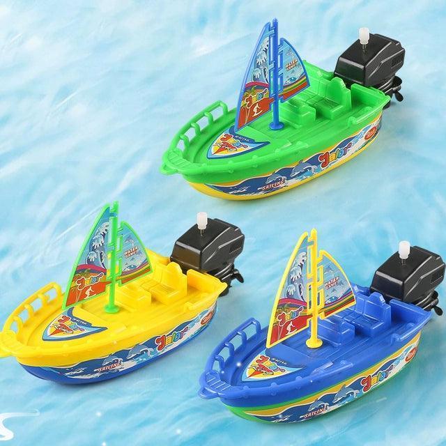 Wind-Up Speed Boat Bath Toy – Fun Shower Toy for Kids - ClubOn
