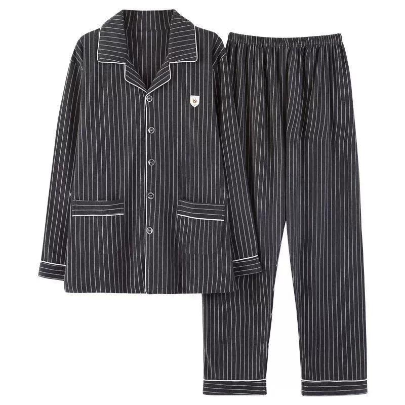 Men's Long Sleeve Cotton Pajama Set - Soft & Comfortable Sleepwear - ClubOn