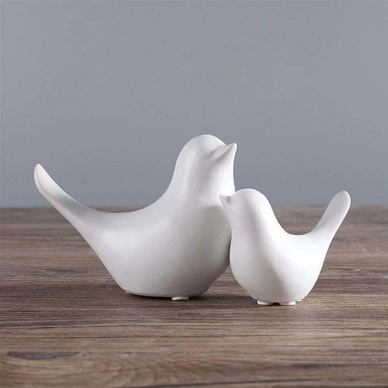 Sufa Nordic Creative White Ceramic Bird Figurines – Room Table Decor - ClubOn