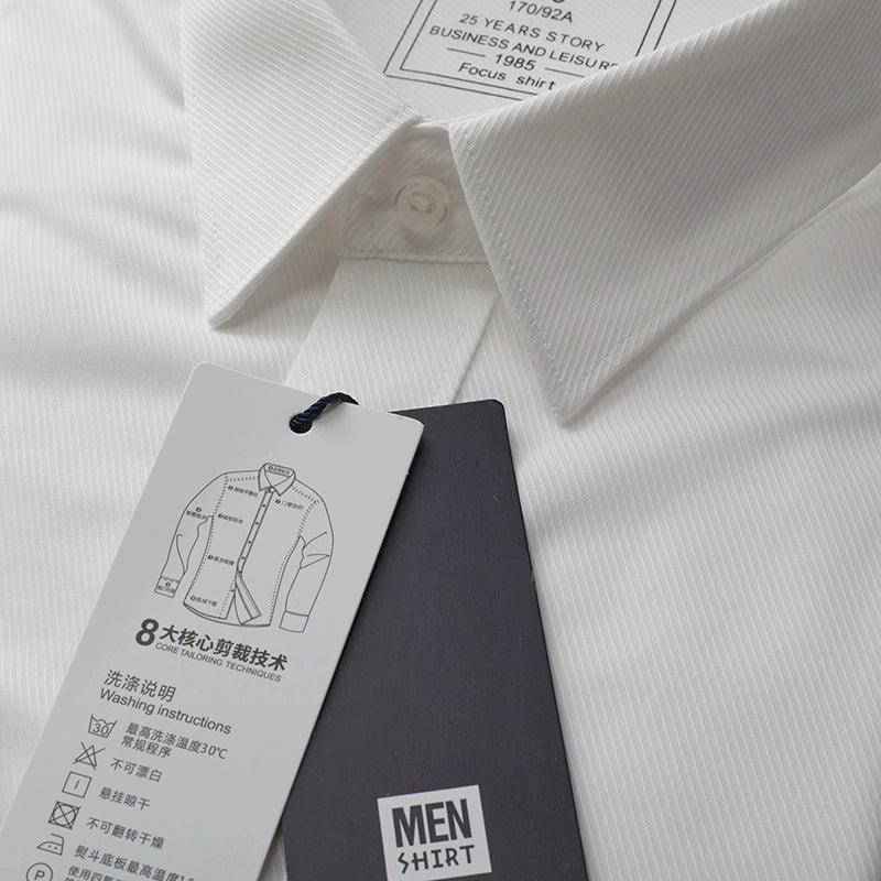 White Shirt for Men - Long-Sleeved & Short-Sleeved Slim Fit Business Casual & Wedding Shirt - ClubOn