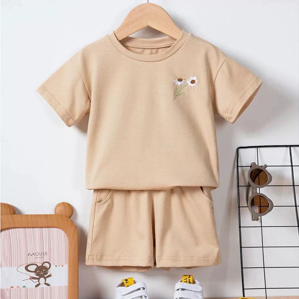 Summer Children 2pcs Set - Boys Short Sleeve Rugby T-Shirt & Shorts - ClubOn