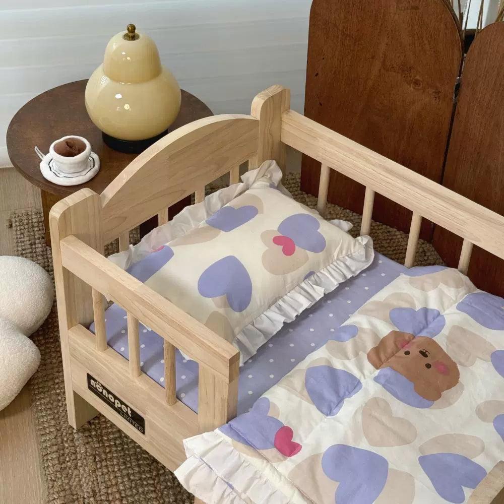 Nonopet Pet Quilt Pillow Bedding Set | Cotton Printed Princess Style - ClubOn