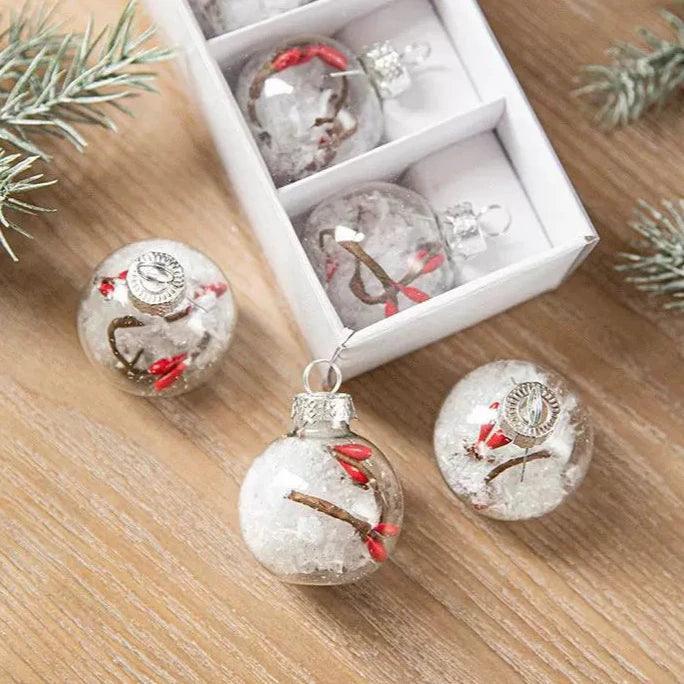Christmas Transparent Snowflake Sequin Colored Ball Ornament - ClubOn