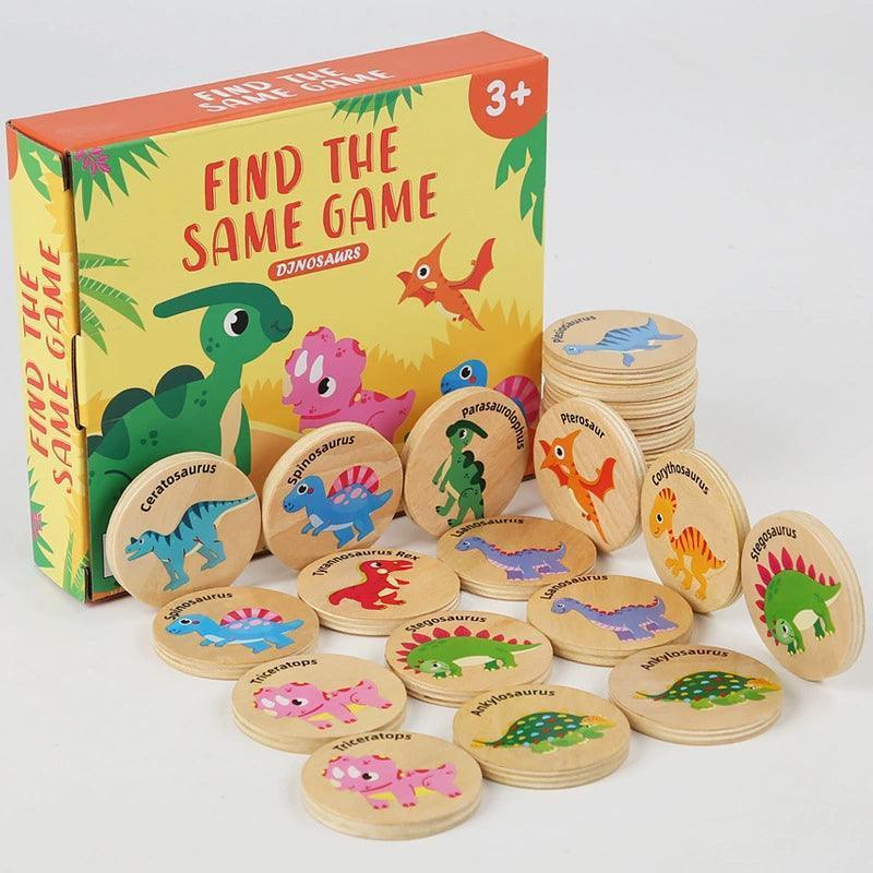 Wooden Dinosaur Matching Game - Interactive Toy for Kids - ClubOn