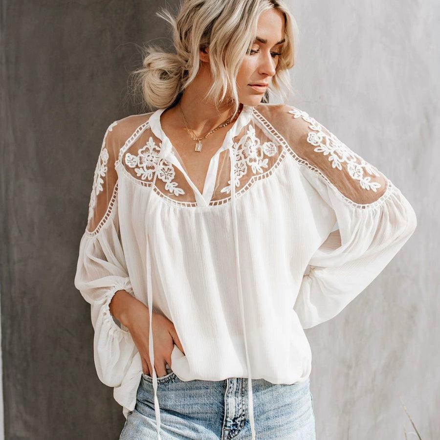 Loose Boho Blouses for Women, Casual Long Sleeve Tops - ClubOn