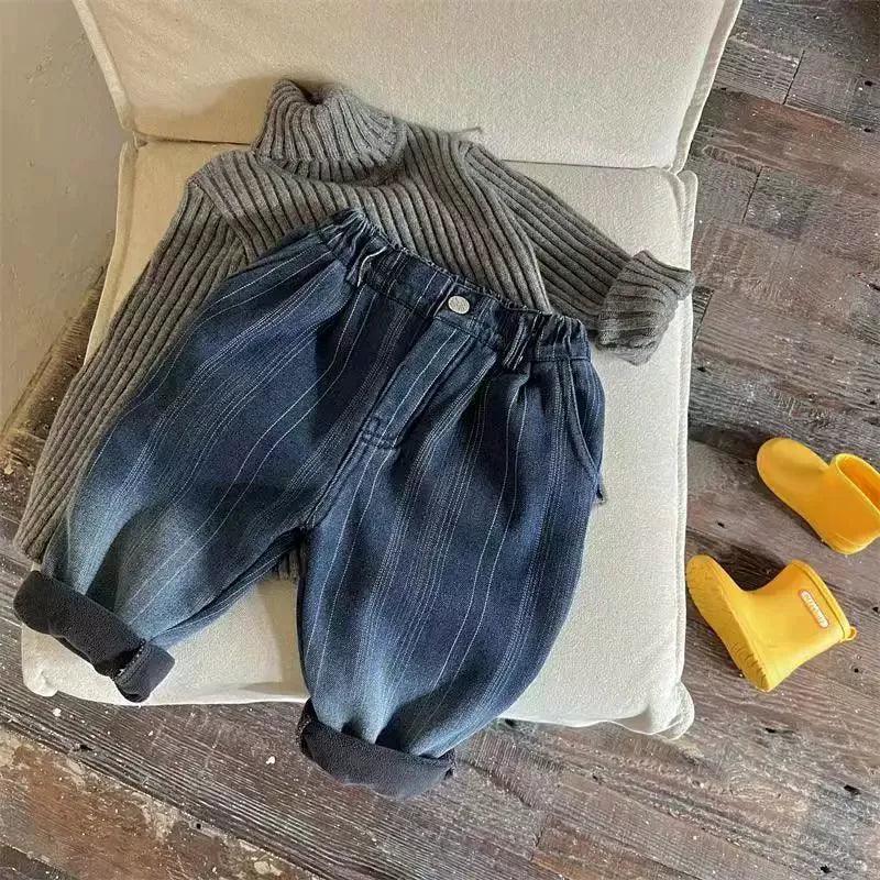 Kids Boys' Jeans – Winter Plus Velvet Denim Pants for Baby Boy - ClubOn