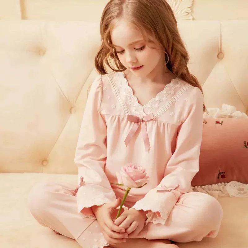 Girls' Cotton Pajamas - Princess Style Suit for Spring & Autumn - ClubOn