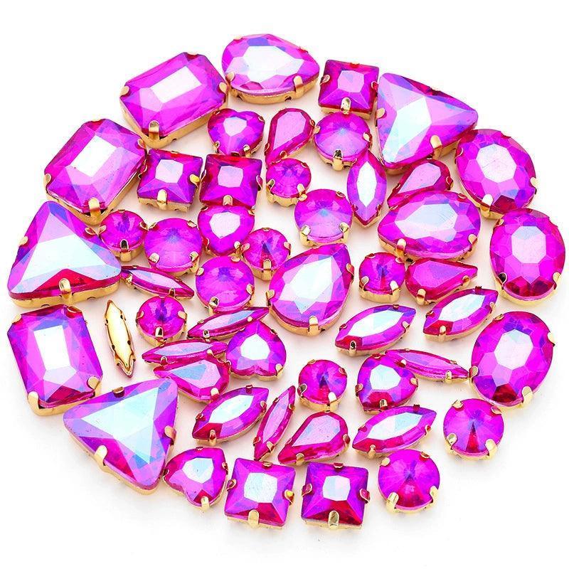 50 Crystal Single Claw Sewing Gems – Mixed DIY Clothing Embellishments - ClubOn