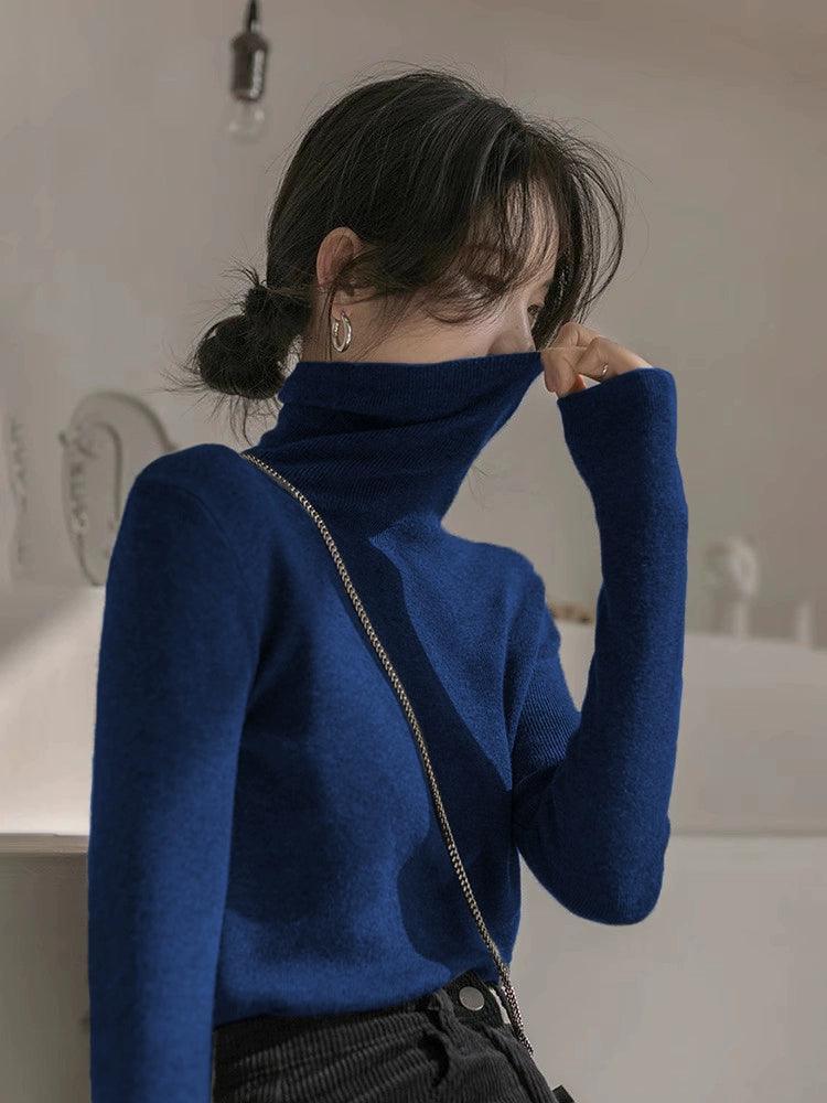2024 Women's High Collar Wool Bottoming Shirt - ClubOn