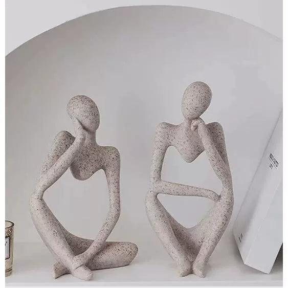 Thinker Statue Abstract Figure Sculpture - Small Resin Ornament - ClubOn