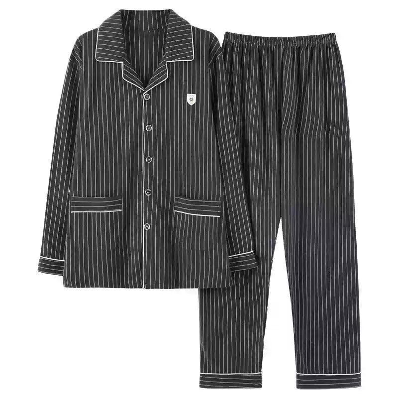 Men's Long Sleeve Cotton Pajama Set - Soft & Comfortable Sleepwear - ClubOn