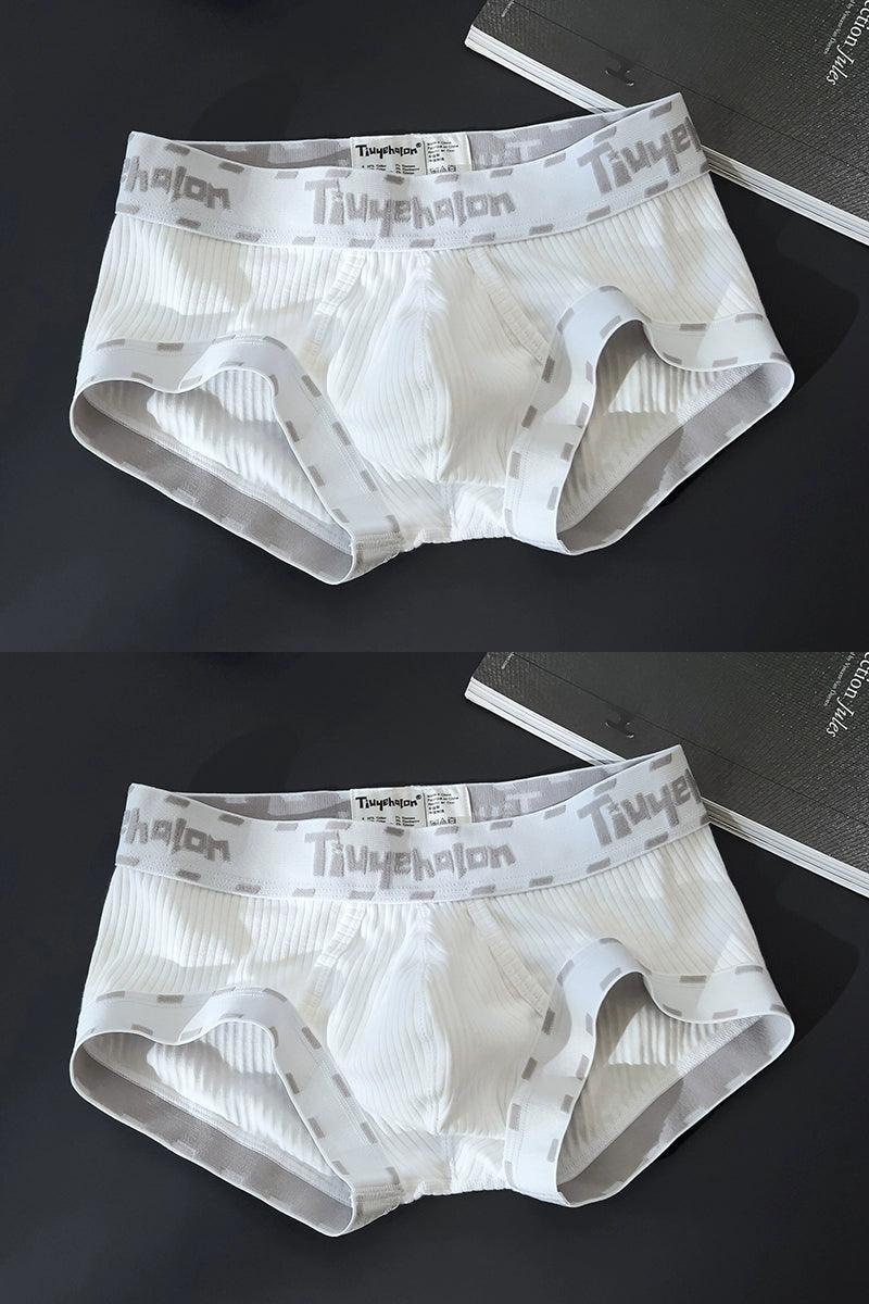 Men's Ribbed Cotton Boxer Briefs - U-Bulge Design, Breathable & Comfortable - ClubOn