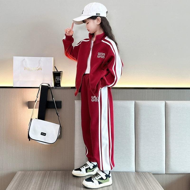 Girls' Pure Cotton Sportswear Set - Jacket & Pants - ClubOn