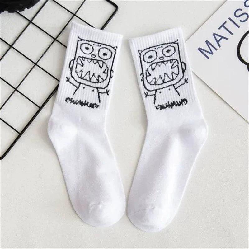 Men's Cartoon Cotton Hip-Hop Funny Long Socks - ClubOn