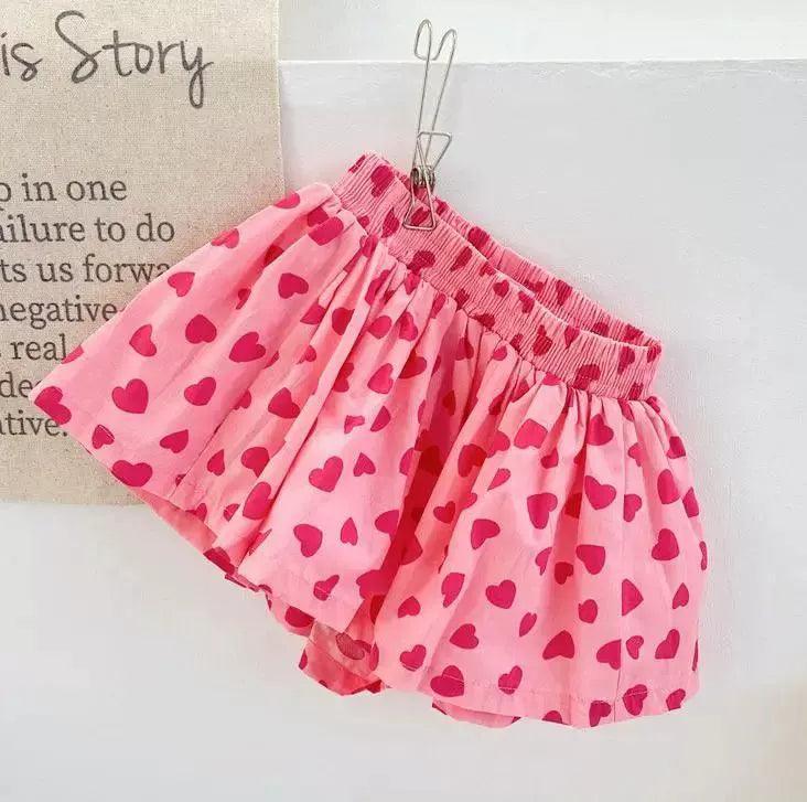 Girls' Summer Floral Print Skirt Shorts – Stylish & Comfortable - ClubOn