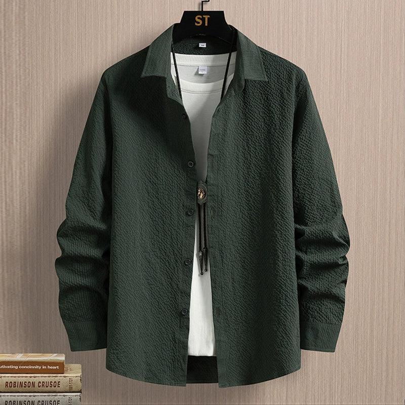 Plaid Shirt for Men – Long Sleeve Slim Fit Casual Jacket - ClubOn