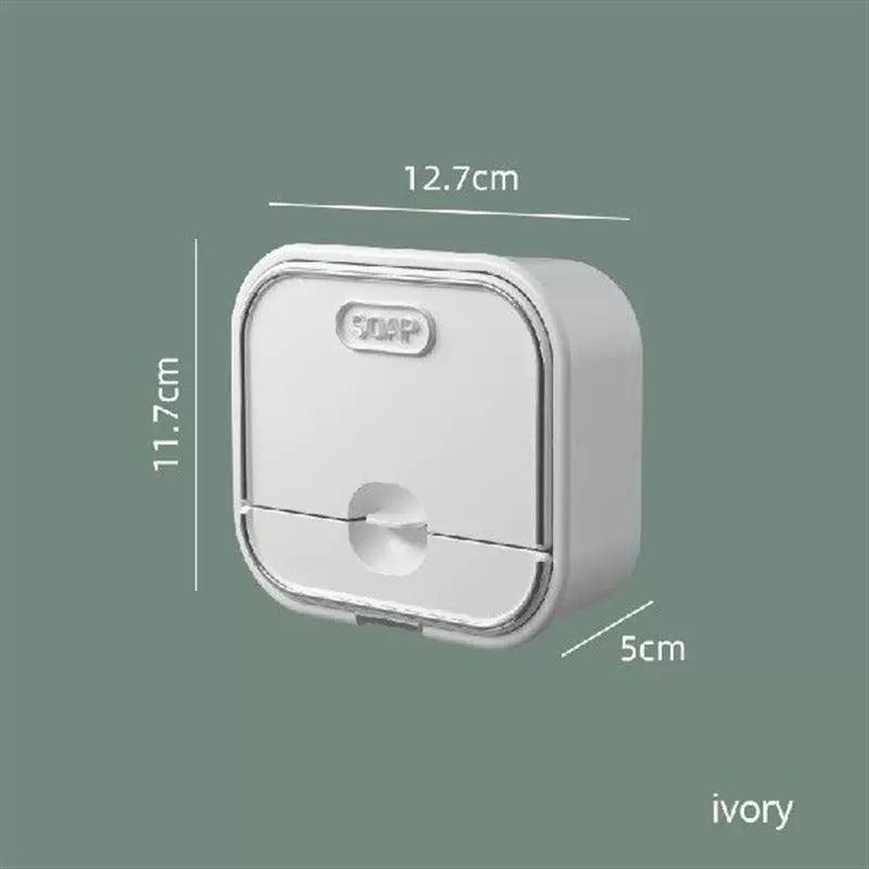 Wall-Mounted Flip-Top Soap Dish – Dustproof Draining Bathroom Holder - ClubOn