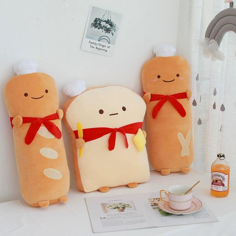 Stuffed Baguette Sliced Bread Pillow - Cute Soft Plushie - ClubOn