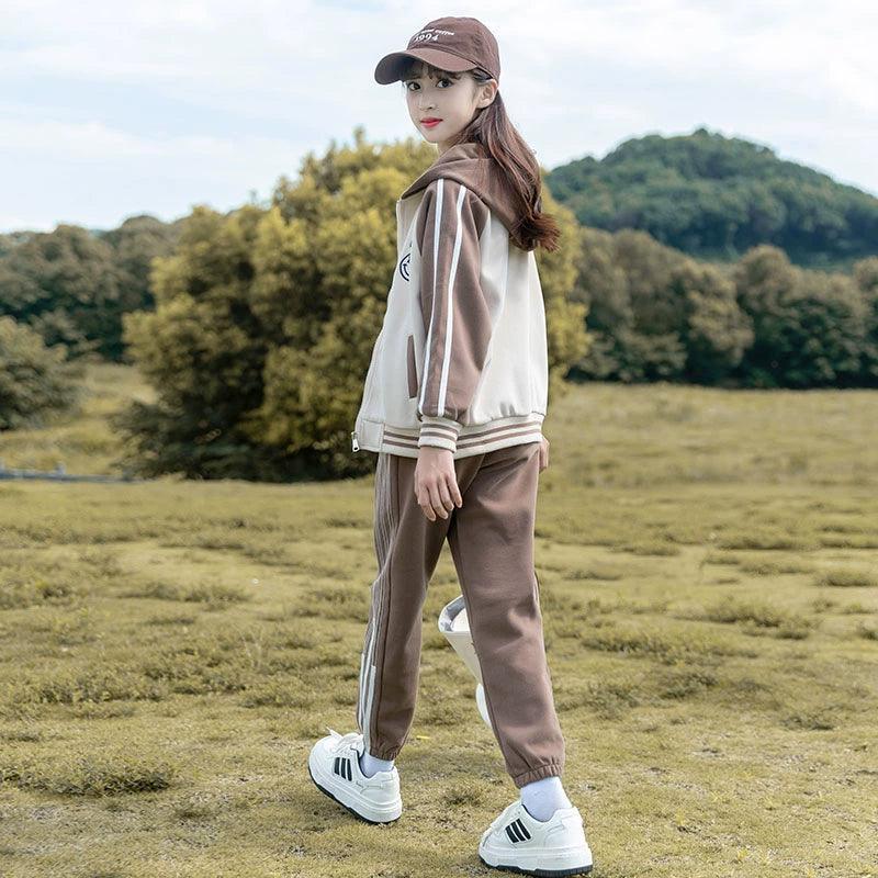 Girls' Thickened Western Style Autumn Sports Set - ClubOn