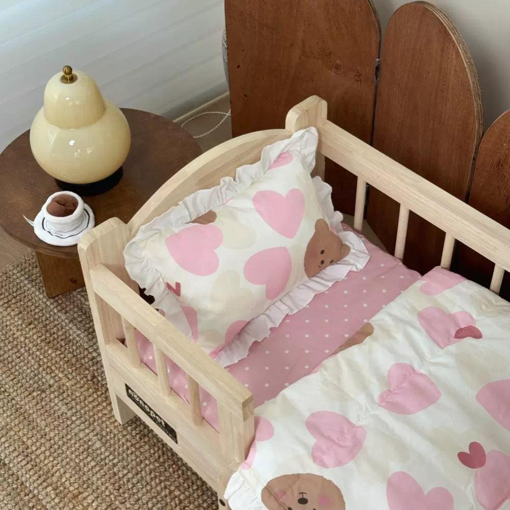 Nonopet Pet Quilt Pillow Bedding Set | Cotton Printed Princess Style - ClubOn