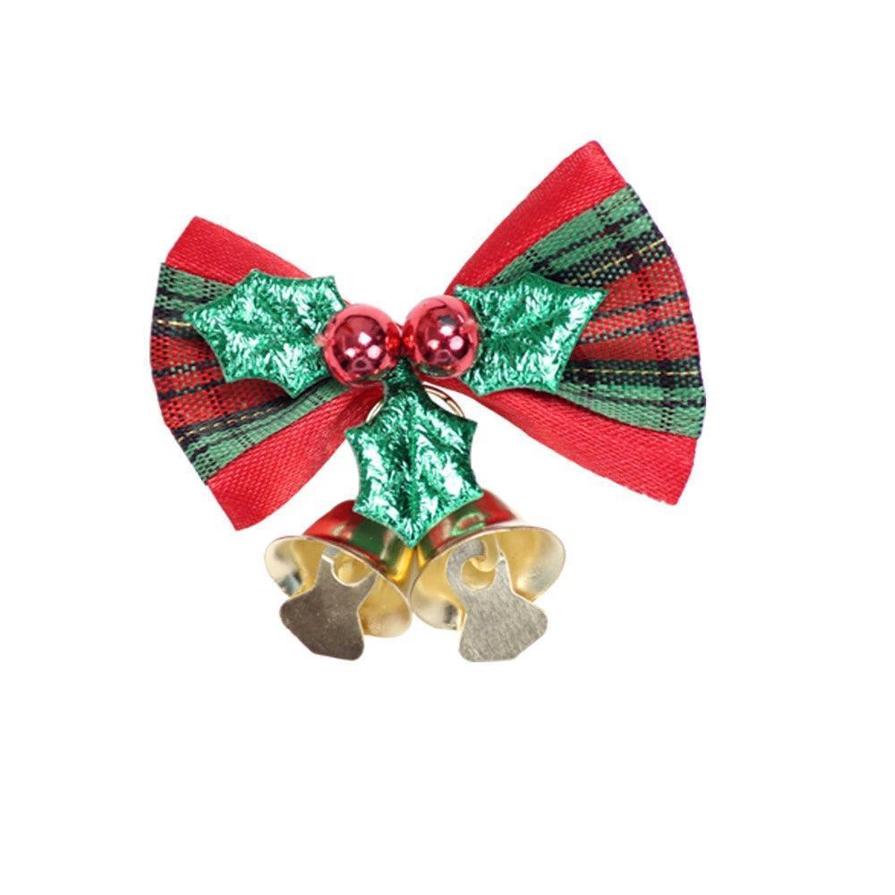 Christmas Bow with Bell | Wreath & Tree Hanging Holiday Decor - ClubOn