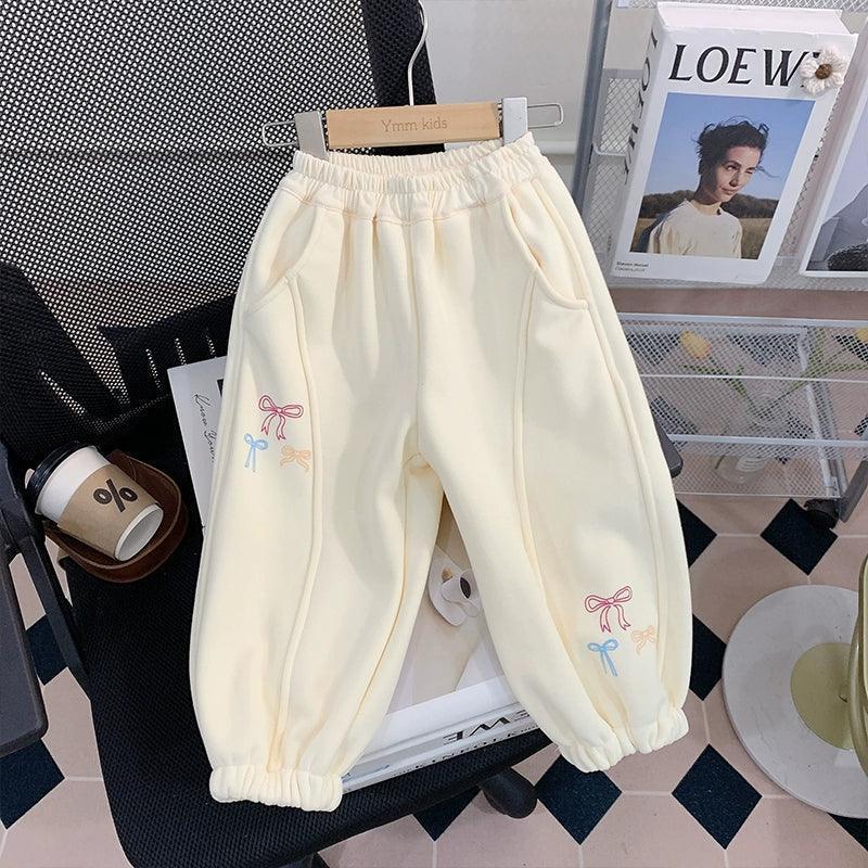 Girls' Plus Velvet Ankle Pants - Autumn/Winter Style - ClubOn