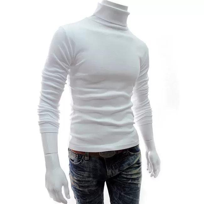Men's High Neckline Pullover – Classic Long Sleeve Sweater for Fall & Winter - ClubOn