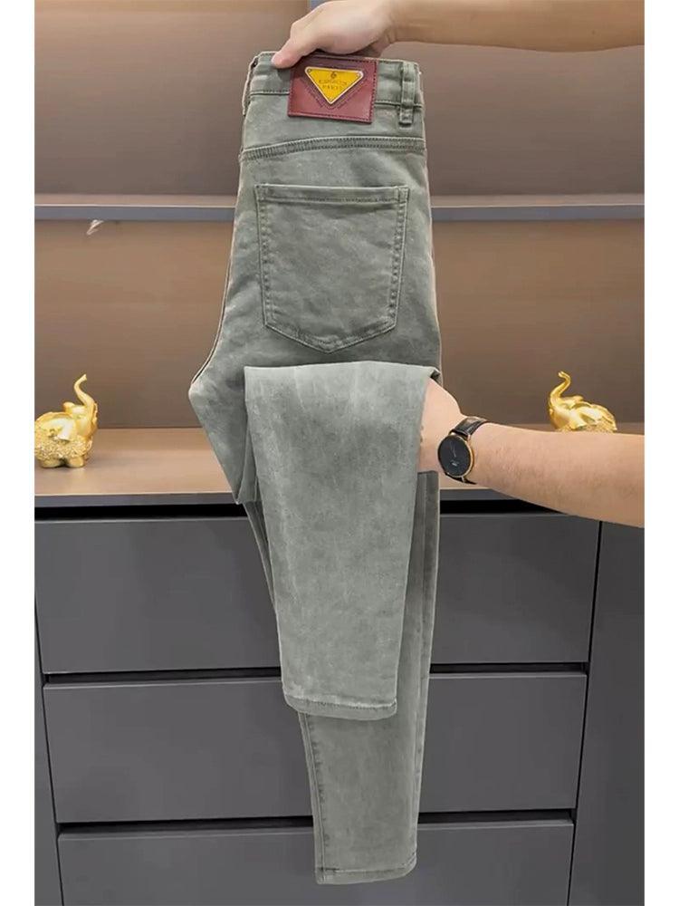 Autumn Men’s Slim Straight Jeans – Trendy Casual Stretch Trousers - ClubOn