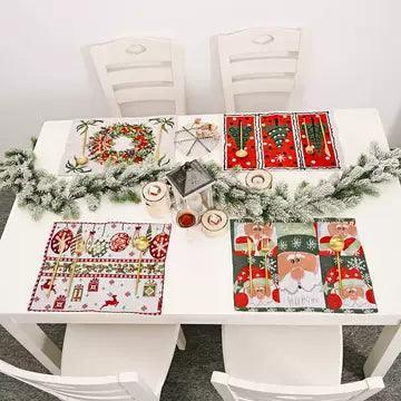 Knitted Fabric Placemats | Christmas Home Decor for Dining Tables - ClubOn