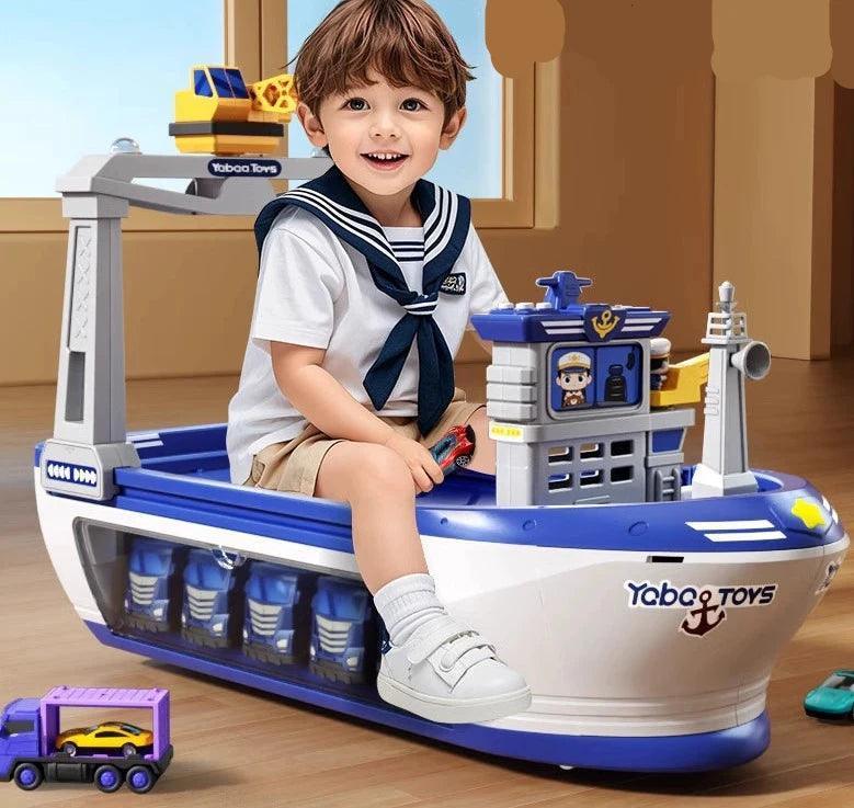Children’s Giant Ship Container Alloy Car Set – Educational Toy for 3-Year-Old Boys - ClubOn