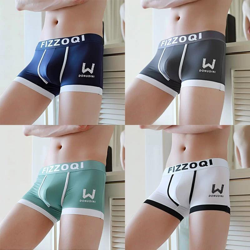 Men's Ice Silk Boxer Briefs - Breathable, Large Size & Mid-Waist - ClubOn