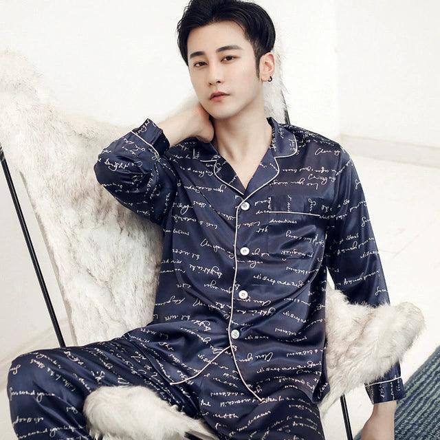 Men’s Stain Silk Pajama Set – Luxurious Silk Sleepwear for Men - ClubOn