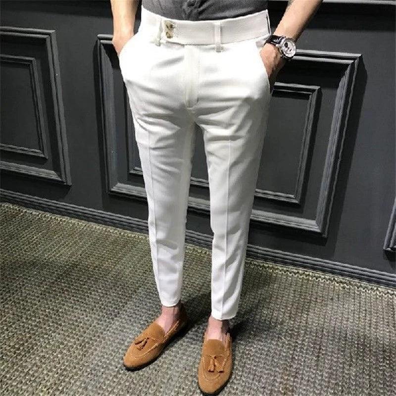 Summer Korean Slim Fit Men's Suit Trousers – Stylish & Comfortable - ClubOn