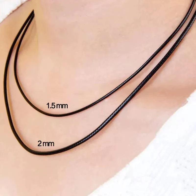 Black Leather Chain Necklace – DIY Handmade Craft for Women & Men - ClubOn