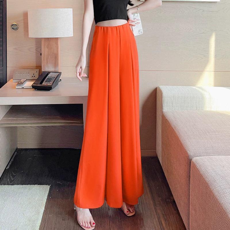 Slit Wide-Leg Pants for Women – Summer Elegance - ClubOn