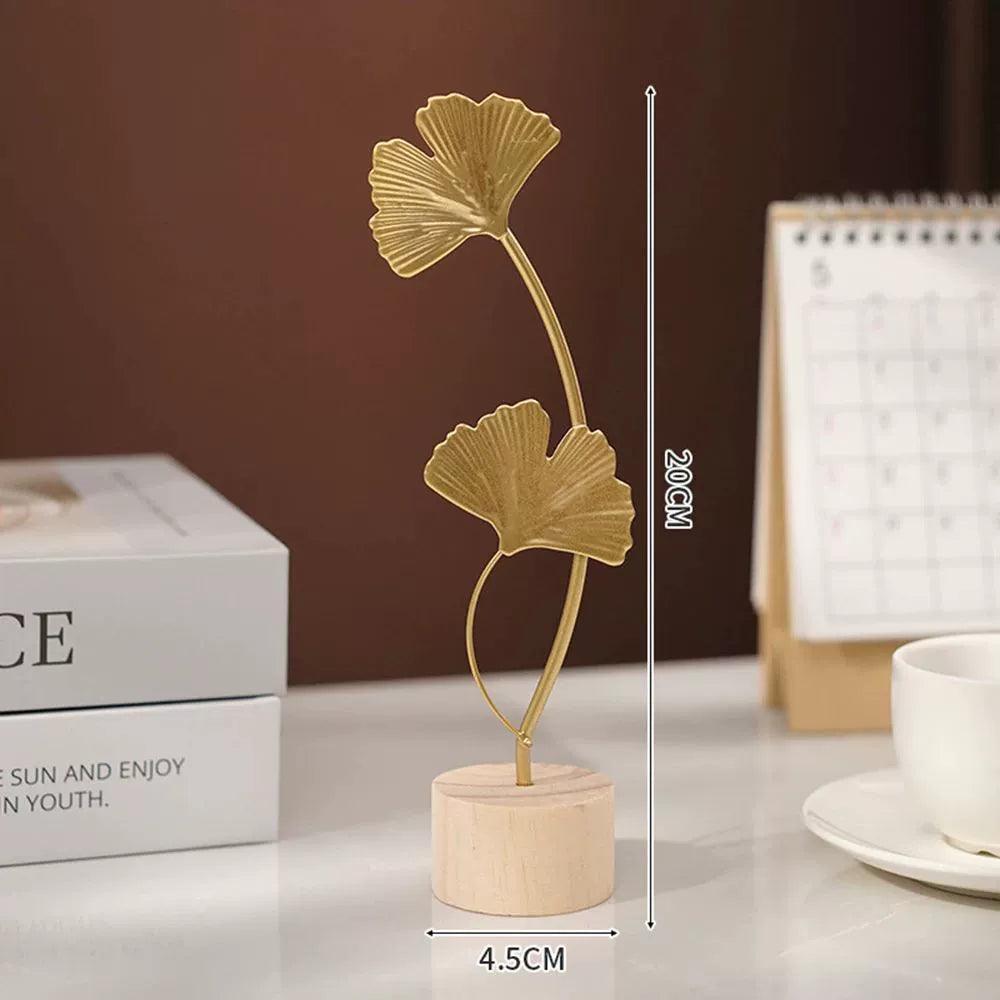Ginkgo Leaf Wooden Ornaments – Miniature Figurines for Decor - ClubOn