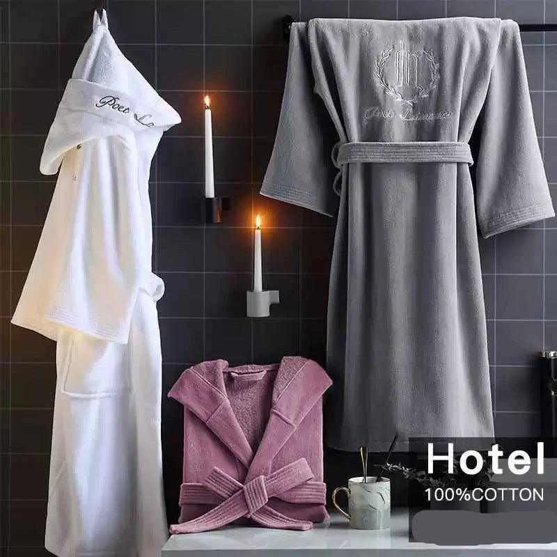 Waffle Cotton Bathrobe for Couples – Men's & Women's Towel Material - ClubOn