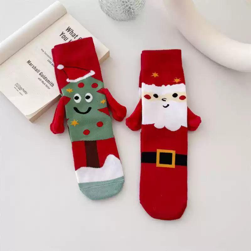 Christmas Holding Hands Socks – Women’s Festive Couple Style - ClubOn