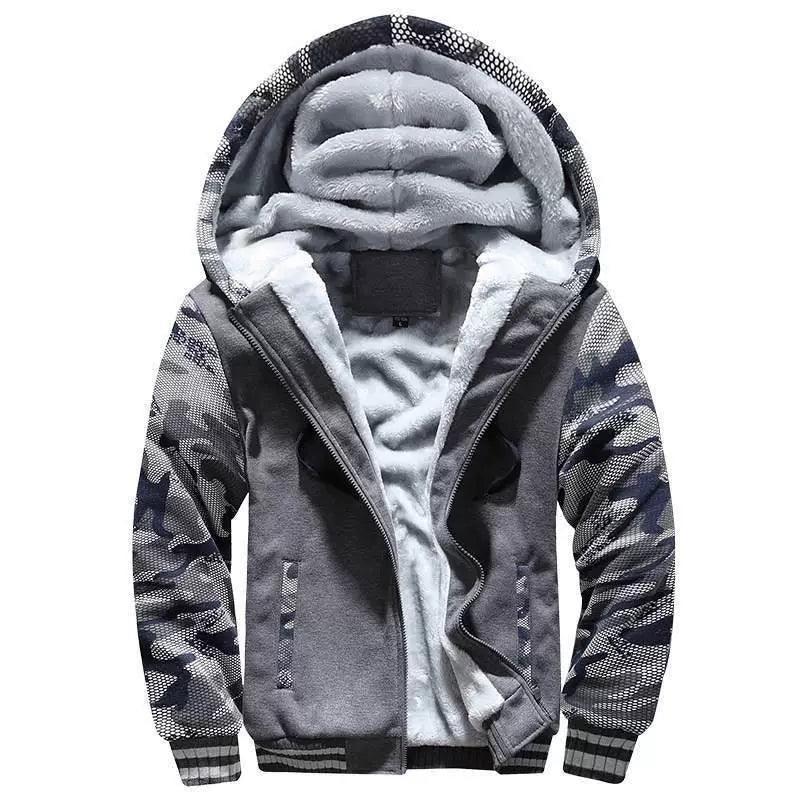 Men’s Thicken Fleece Winter Jacket – Hooded Warm Coat - ClubOn